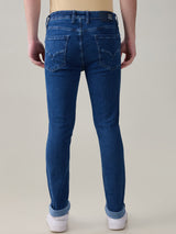 Men's Blue Casual Solid Skinny Fit Jeans