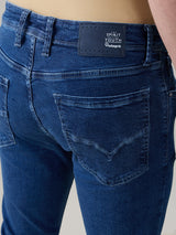 Men's Blue Casual Solid Skinny Fit Jeans