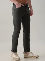 Men's Gray Casual Solid Slim Fit Jeans