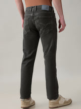 Men's Gray Casual Solid Slim Fit Jeans