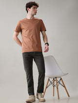 Men's Gray Casual Solid Slim Fit Jeans