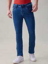 Men's Blue Casual Solid Slim Fit Jeans