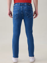 Men's Blue Casual Solid Slim Fit Jeans
