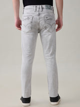 Men's Gray Casual Solid Skinny Fit Jeans