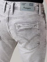 Men's Gray Casual Solid Skinny Fit Jeans