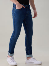 Men's Blue Casual Solid Skinny Fit Jeans