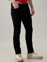 Men's Black Casual Solid Skinny Fit Jeans