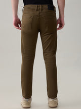 Men's Green Casual Solid Skinny Fit Jeans