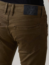 Men's Green Casual Solid Skinny Fit Jeans