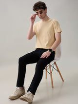 Men's Black Casual Solid Skinny Fit Jeans