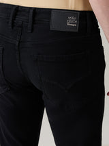 Men's Black Casual Solid Skinny Fit Jeans