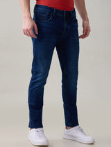 Men's Blue Casual Solid Skinny Fit Jeans