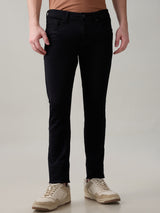 Men's Black Casual Solid Skinny Fit Jeans