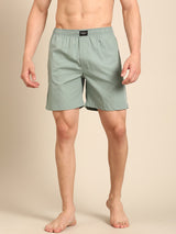 Men's Green Cotton Regular Fit Boxer