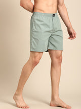 Men's Green Cotton Regular Fit Boxer
