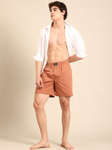 Men's Brown Cotton Regular Fit Boxer