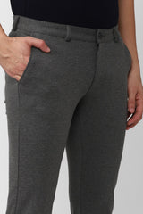Men's Grey Casual Solid Slim Fit Trouser