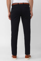 Men's Black Casual Solid Slim Fit Trouser