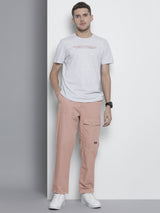 Men's Straight Fit Solid Mid Rise Trousers