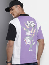 Men's Boxy Looney Tunes Printed Polo Collar Tshirt
