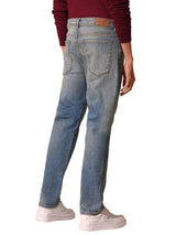 Men's Blue Casual Slim Fit Solid Mid Jeans