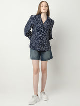 Women's Blue Polka Dot Shirt