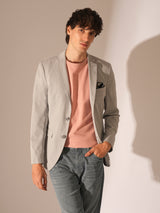 Men's Peach Casual Solid Half Sleeves Tshirt