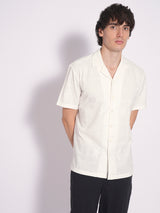 Men's White Casual  Half Sleeves Shirt