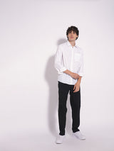 Men's White Casual  Full Sleeves Shirt