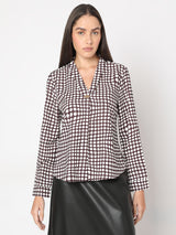Women's Brown Polka Dot Top