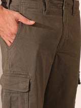 Men's Green Casual Straight Fit Solid Trousers