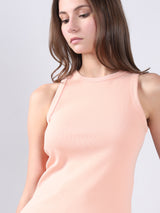 Women's Pink Ribbed Tank Top
