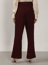 Women's Brown High Rise Wide Leg Pants
