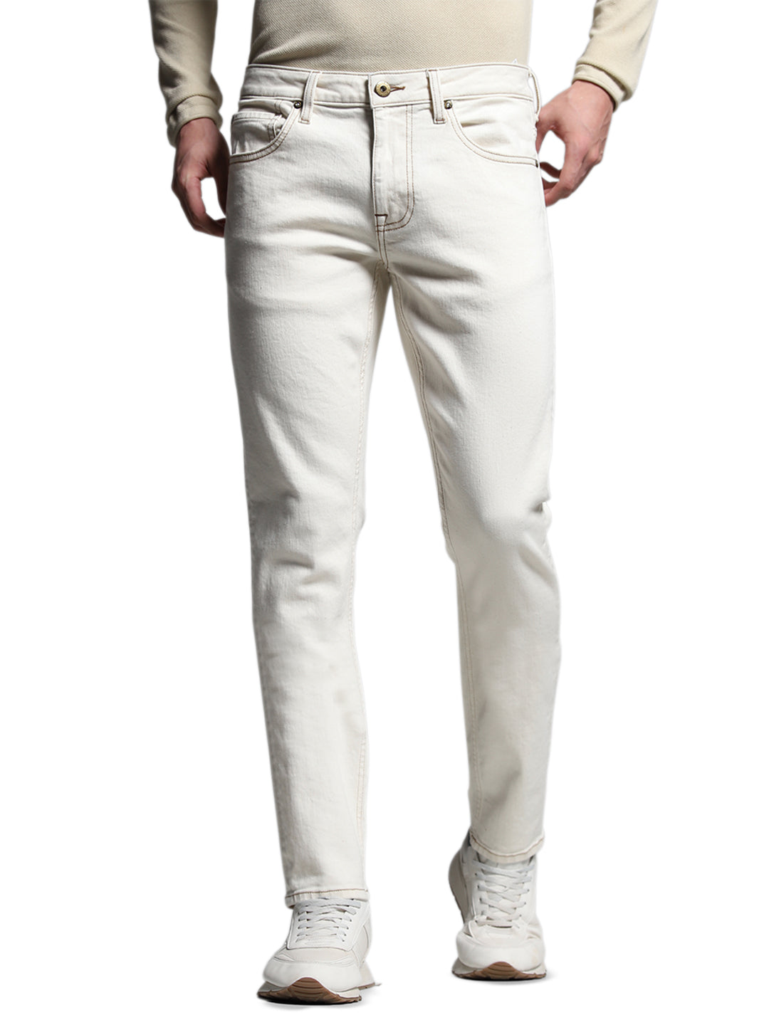 Men's White Slim Fit Jeans