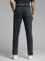 Men's Black Casual Regular Fit Solid  Track Pant