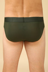 Men's Olive Solid Swift Dry High Stretch Mesh AIR Series Active Briefs - Pack of 1