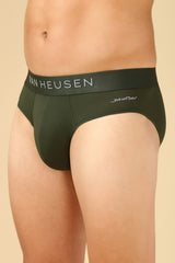 Men's Olive Solid Swift Dry High Stretch Mesh AIR Series Active Briefs - Pack of 1