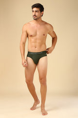 Men's Olive Solid Swift Dry High Stretch Mesh AIR Series Active Briefs - Pack of 1