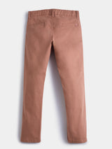 Boys Brown Casual Solid Cotton Trouser