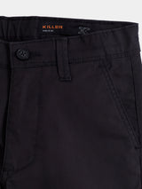 Boys Black Casual Solid Cotton Trouser