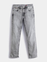 Boys Gray Casual Faded Jeans
