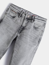 Boys Gray Casual Faded Jeans