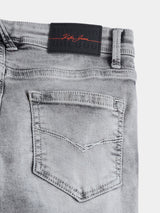 Boys Gray Casual Faded Jeans