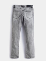 Boys Gray Casual Faded Jeans
