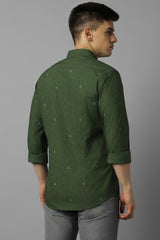 Men's Green Casual Full Sleeves Shirt