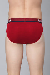 Men's Multicolor Sport Regular Fit Plush Back Elasticized Waistband Ultra Soft Solid Briefs - Pack of 2