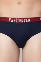 Men's Multicolor Sport Regular Fit Plush Back Elasticized Waistband Ultra Soft Solid Briefs - Pack of 2