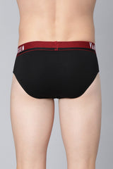 Men's Multicolor Sport Regular Fit Plush Back Elasticized Waistband Ultra Soft Solid Briefs - Pack of 2