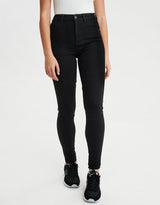 Women's Black Casual Slim Fit Solid Jeggings