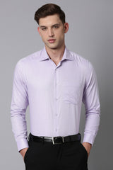 Men's Purple Formal Solid Regular Fit Full Sleeves Shirt